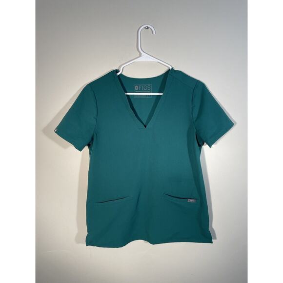 Lot of 2 Figs Technical Collection Women’s Small Short Sleeve V-Neck Shirts - Picture 7 of 9